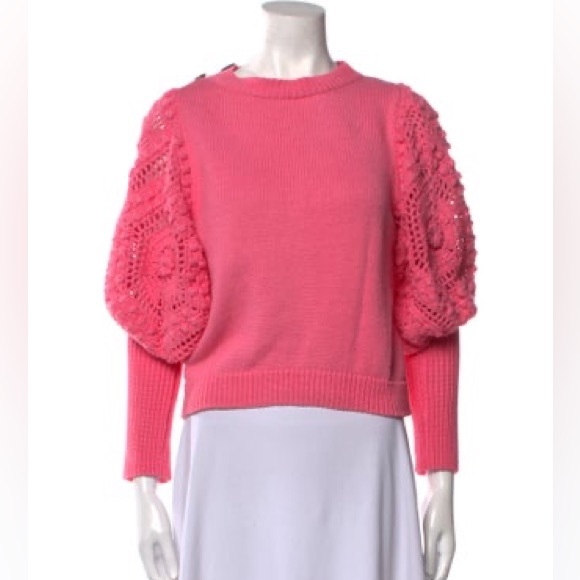 Stella Pardo Paris Crochet-Sleeved Sweater sz.s - Picture 4 of 4